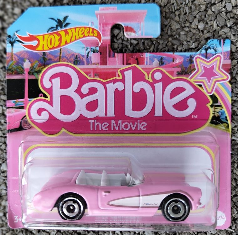 HOT WHEELS 1956 Corvette Barbie The Movie 2023 HW temps d'écran bleu