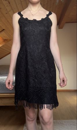 Robe vintage Scott McClintock dentelle noire S/M