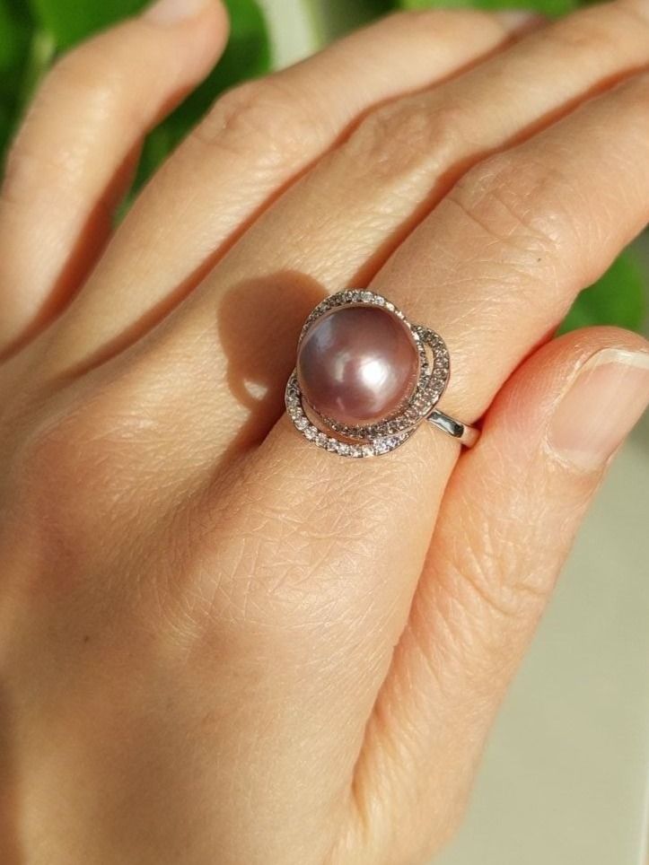 Perle (finte): Traumhaftelila Echte Edison Süsswasserperle Ring – Nuovo (secondo la descrizione) da St. Gallen venduto da Ammora 2