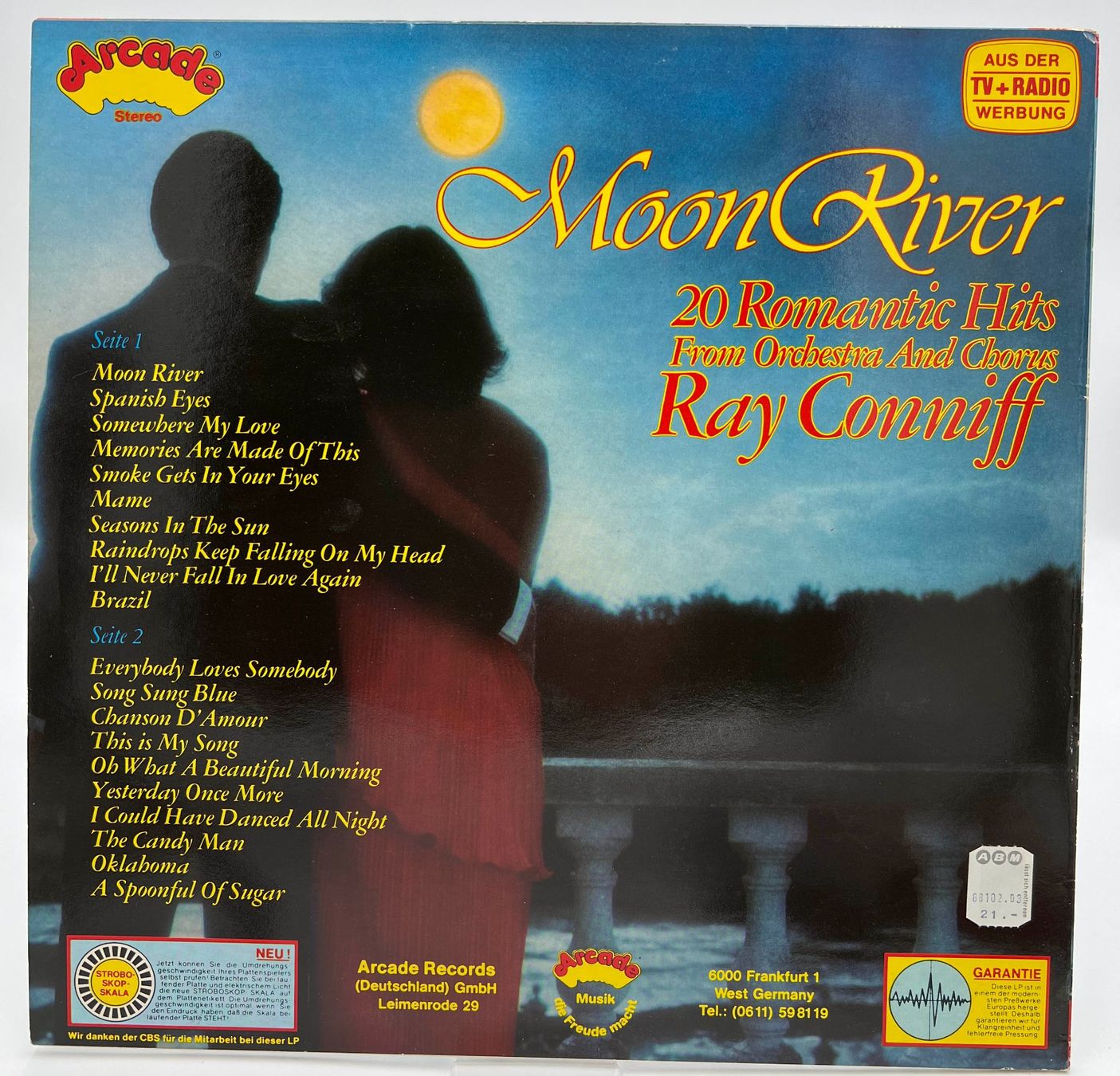 Dischi in vinile: Ray Conniff LP Moon River - 20 Romantic Hits – Usato da Häusernmoos venduto da platten-teller 1