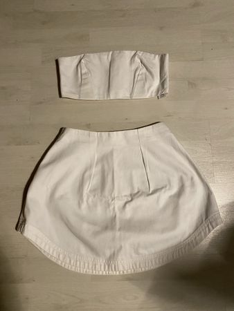 Weisses Set, Rock und Top, Gr. 32