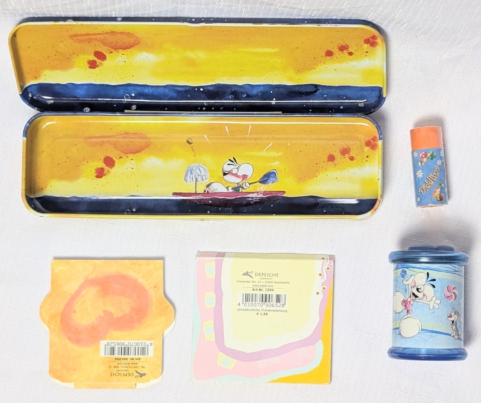 Astucci : 5er Set Diddl Schulmaterial - Blätter - Etui - Spitzler etc. – Nuovo (secondo la descrizione) da Wängi venduto da ABIZONE-86 1