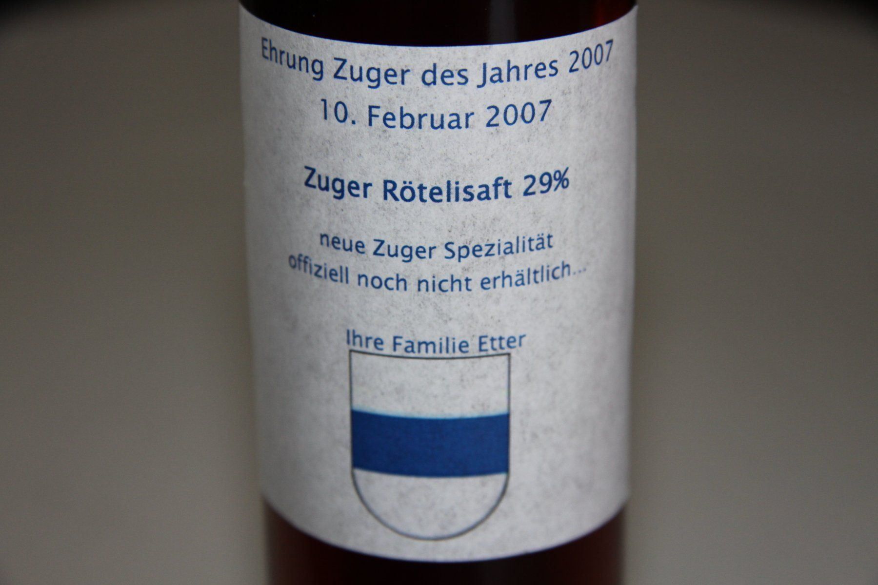 Etter Bevande alcoliche: Zuger Rötelisaft, Etter, 2007 – Nuovo (secondo la descrizione) da Baar venduto da ben_vrx8 1