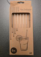GLAS | 6 Glas-Trinkhalme mit Reinigungsbürste, neu