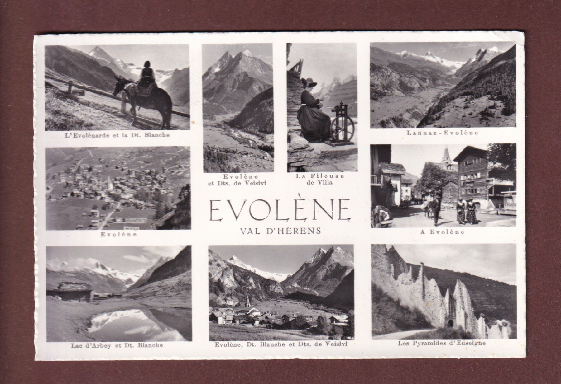 Ansichtskarten: EVOLENE - 9 images - 1963 – Gebraucht aus Pully von nicecards-shop
