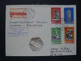 1940 Sonderluftpost Swissair mit Nr. B5c