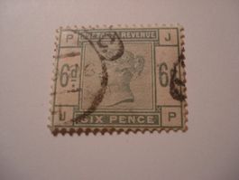 Grossbritannien, alte Marke 6 Pence, o