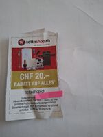 Nettoshop Gutschein CHF 20 Rabatt bis 30.09.2026