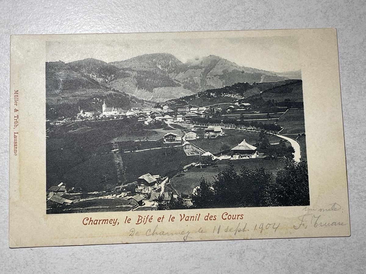 Cartoline postali: Charmey, Bife, Vanil des Cours, 1904 – Usato da Strengelbach venduto da Aschatan5