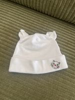 Bonnet bébé blanc, taille 68, avec motif chat adorable