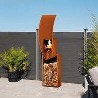 18184 - Kamin Gartenkamin TUBA mit Holzlager