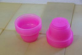 10x Glace Becher aus Kunststoff, pink