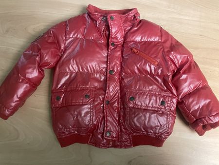 Rote warme Winterjacke Grain de Blé Gr.86
