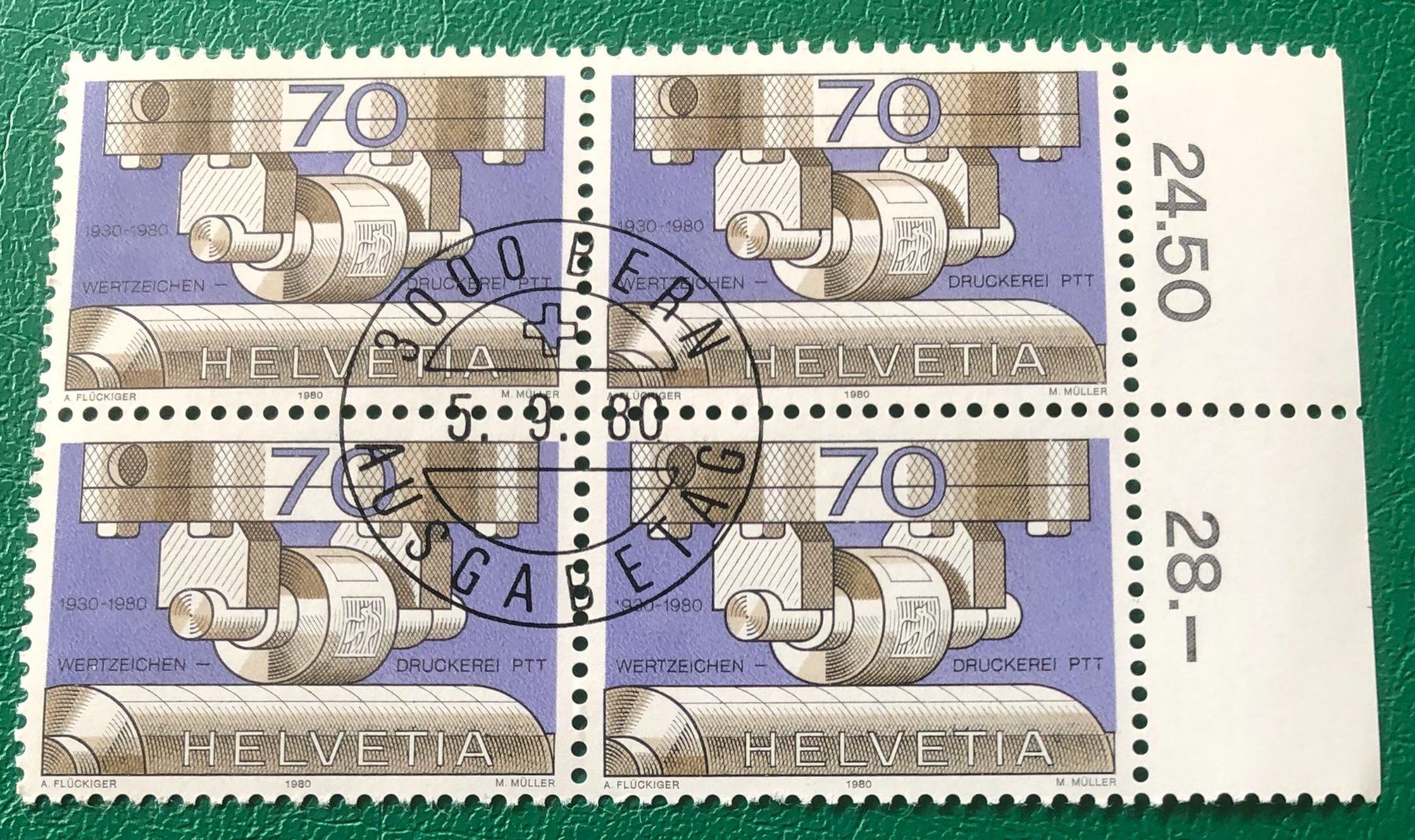 Tutti i francobolli: 4 er Block Nr. 647 mit ETStempel Bern – Usato da Aarau venduto da Billa007