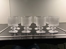 8 Trinkgläser Glas farblos "Festivo" Sarpaneva Iittala 1967