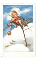 Künstlerin: Mili Weber - No 23 - Wichtelkinde mit Vogel