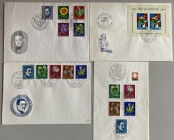 4x FDC Pro Juventute 1960-1962 ohne Adresse, SBK 77 Fr.