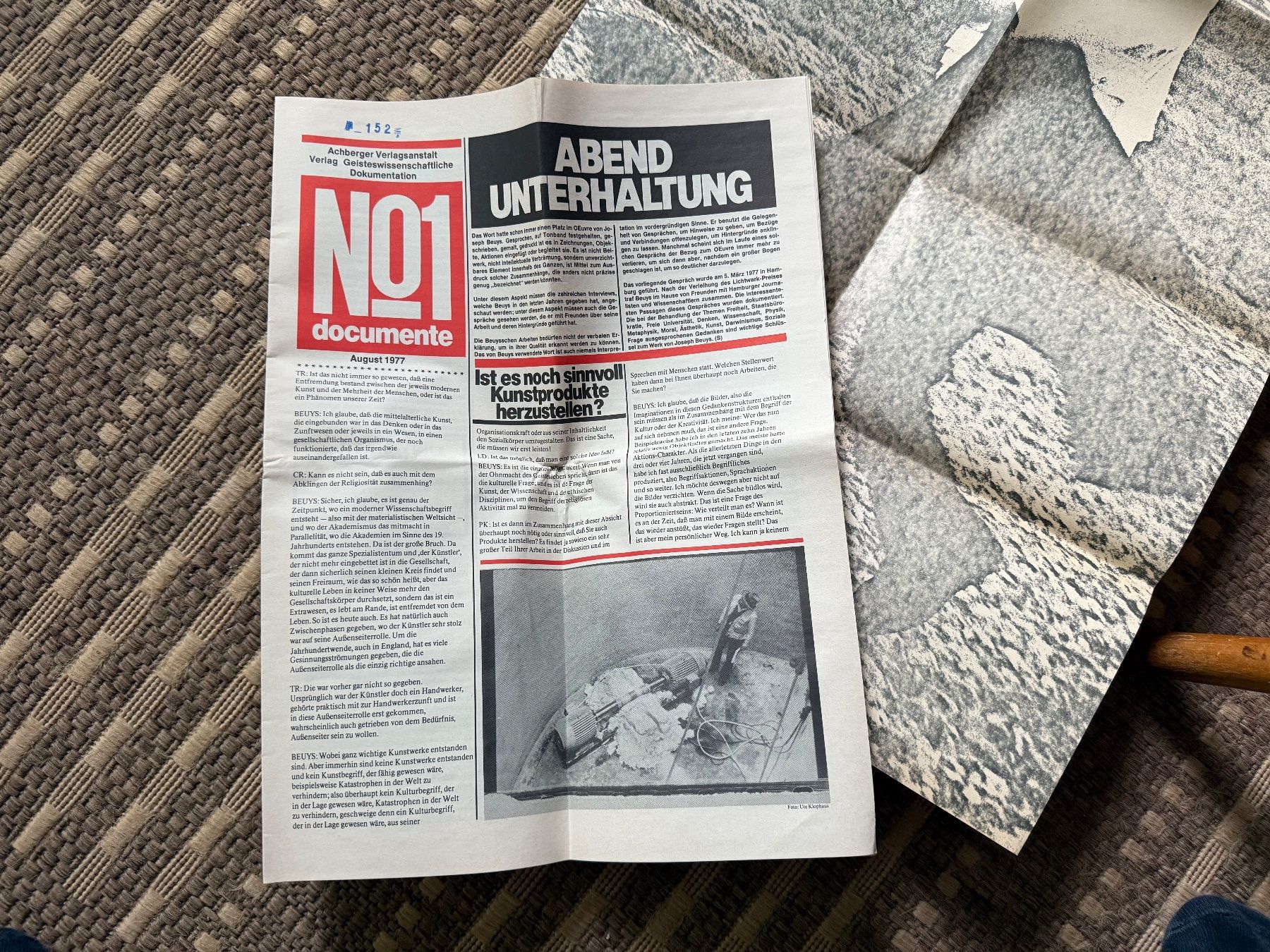 Libri: Abendunterhaltung mit Joseph BEUYS nummeriert No1 Documente – Usato da Bern venduto da Jwpm66 1