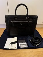 Original PRADA Saffiano Alligator Business Akten Tragetasche