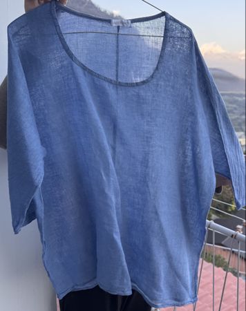 Camicia estiva azzurra, taglia comoda