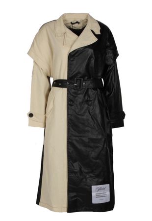 Stylish Two-Toned Trench Coat, Size 36/38 S-M