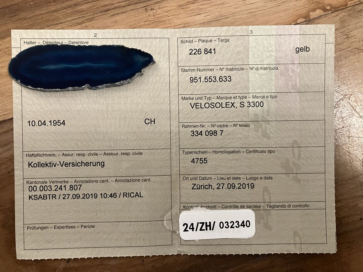 Solex Mofas: Velosolex S 3300 inkl. Ausweis – Gebraucht aus Zürich von  9