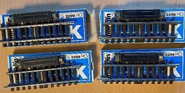 Märklin 4 K-Schaltgleisstücke gerade 2299