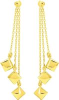 18K Gelbgold Ohrringe Würfel - Höhe 40 mm