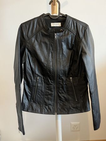 Neue Schwarze Lederjacke Naf Naf Grösse 36 Französisch 38 ￼