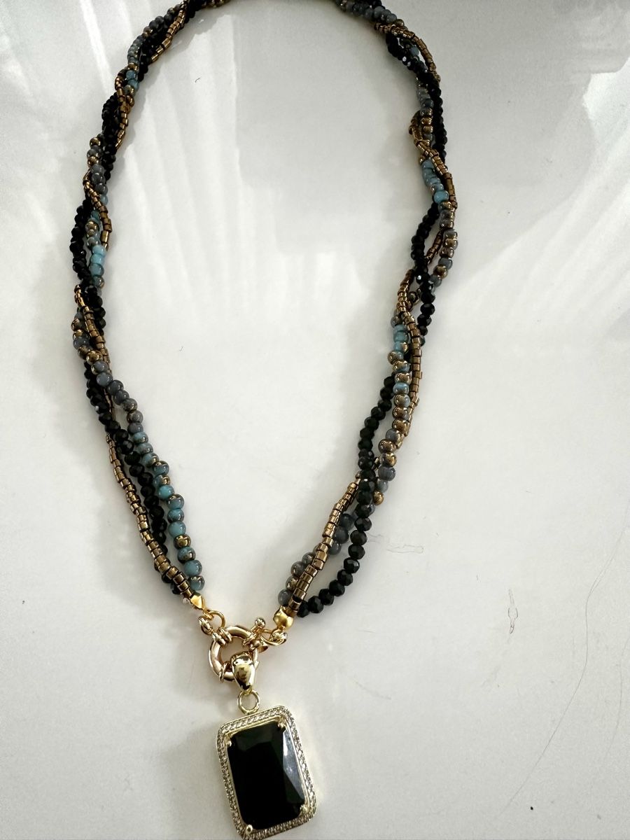 Catenine: Elegant Beaded Necklace with Black Gemstone – Nuovo e nell'imballaggio originale da Oftringen venduto da Eylem79 4