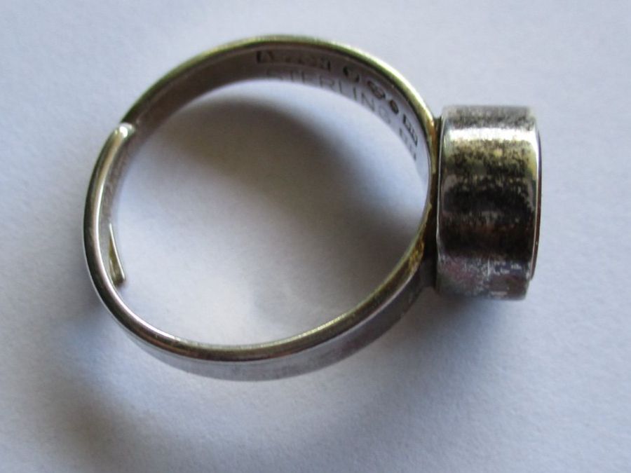 Bagues: Bague argent 925 réglable avec pierre marron – D'occasion à La Sarraz par vic_v6kz 2