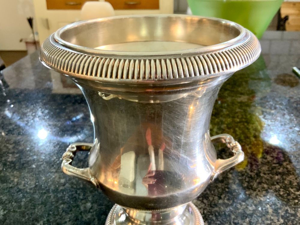 VINTAGE EISBEHÄLTER EISSCHALE VERSILBERT PUNZE,H-17,5 CM (Gebraucht) in ...