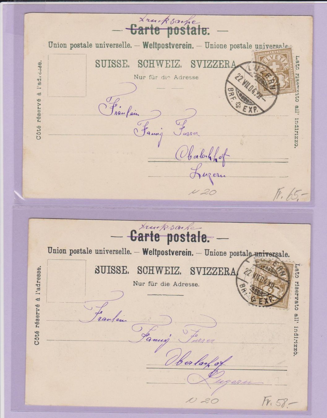 Cartoline postali: Goldau   :   2 Ansichtskarten vor und nach dem Bergsturz – Usato da Vitznau venduto da Ropaku 3