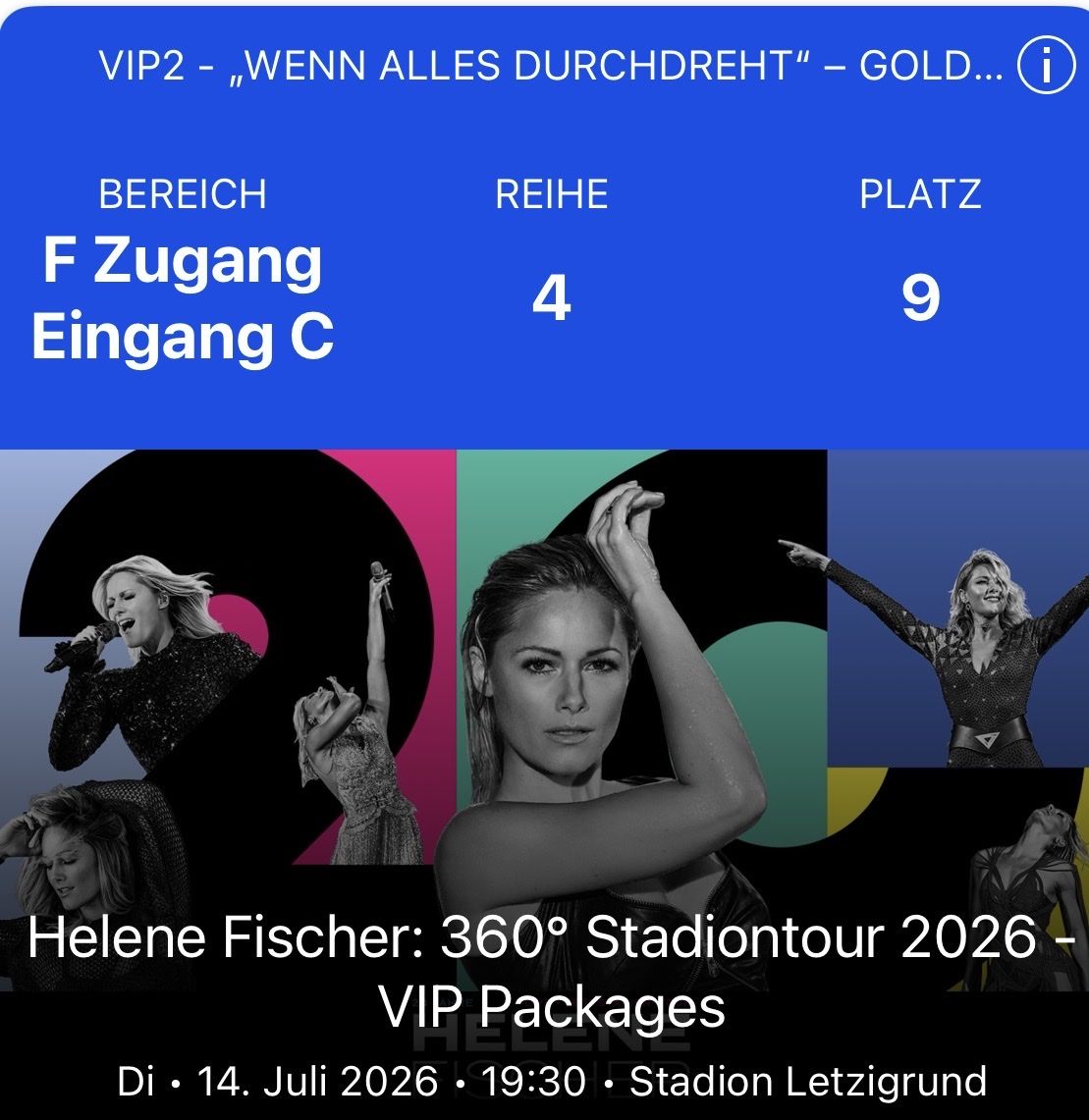 Biglietti: Helene Fischer 14.07 VIP 2 Karten – Nuovo e nell'imballaggio originale da Diessenhofen venduto da deu_5fnl