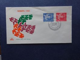 1961 Z-Nr. 379 - 380 FDC EUROPA mit seltener Illustriert