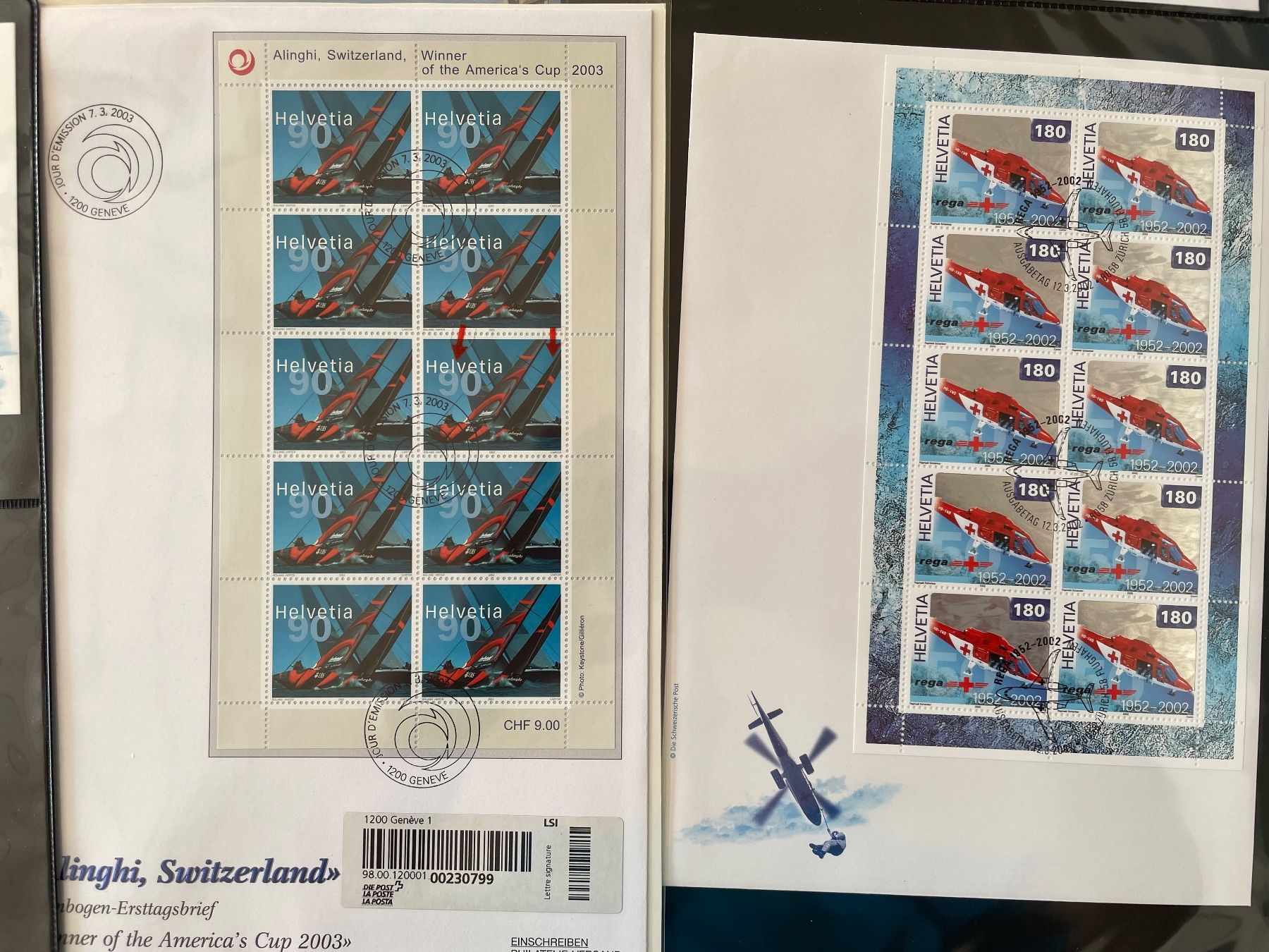 Alle Briefmarken: Cl. Expo 02, aviation, Alinghi – Gebraucht aus Sonceboz-Sombeval von Comment2 1