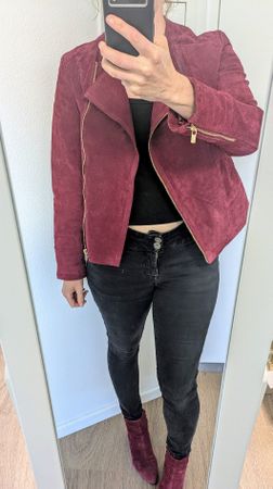 Suede leather jacket