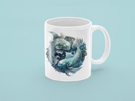 Keramik Tasse Sternzeichen Fische NEU