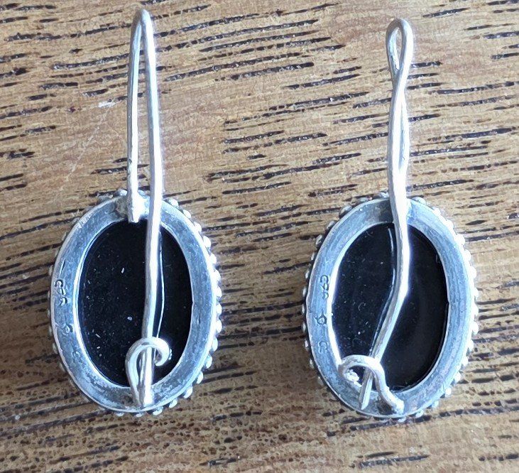 Boucles d'oreille: Wunderschönen Ohrringe Silber  Onyx-Stein oval – D'occasion à Basel par sci_67ms 4