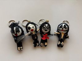 Schlüsselanhänger KISS Band Mitglieder 4er Set handmade neu