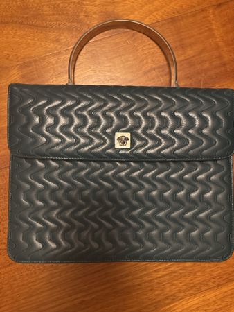 Gianni Versace Teal Leather Handbag - Stylish Find!