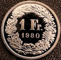 1 Franken 1980 stgl. / aus Münzsatz