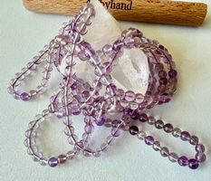 Endloskette aus Amethyst in zarten Violetttönen 102cm Unikat