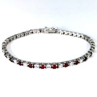Tennis bracelet 18cm cubic zirconium red Ag925