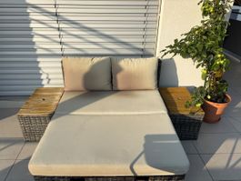 2er Lounge Rattan zusammen klappbar