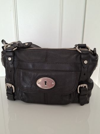 Fossil Sac Cuir Véritable Noir – Modèle Iconique