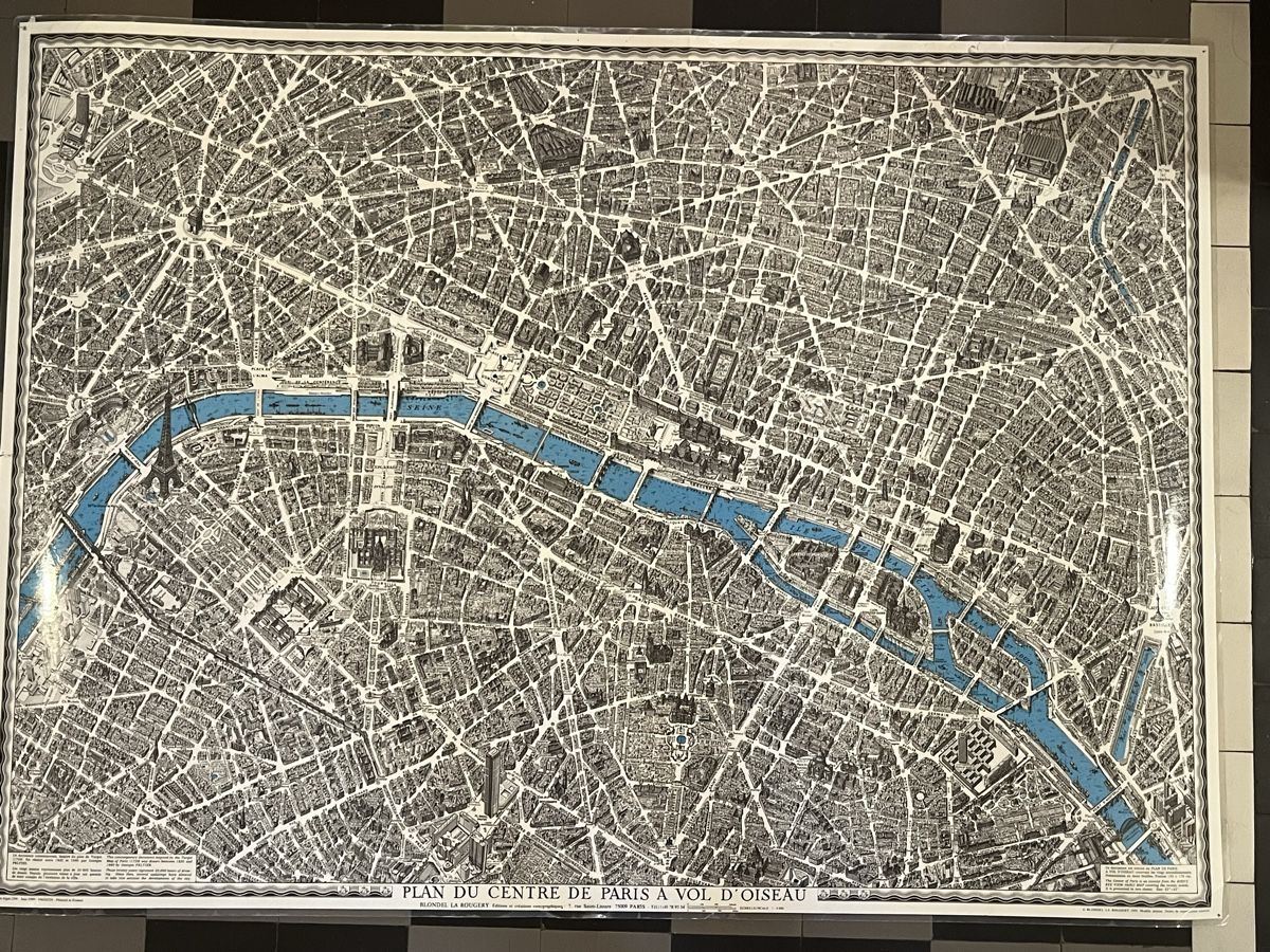 Poster & Bilder: Map Paris Centre Plan Vue D'Oiseau Vintage – Gebraucht aus Lausanne von barbabelle02