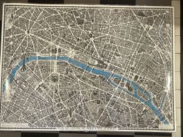 Map Paris Centre Plan Vue D'Oiseau Vintage