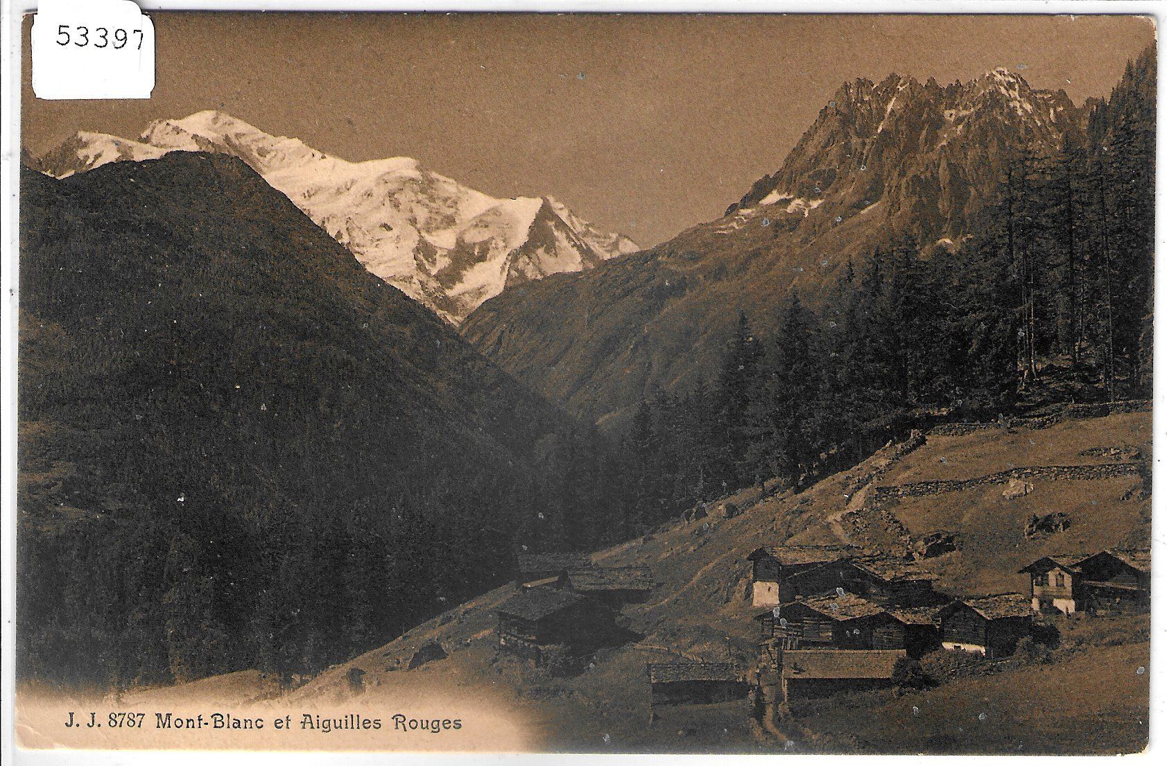 Cartes postales: Mont-Blanc et Aiguilles Rouges - Chalets – D'occasion à Ettingen par Kartenplanet