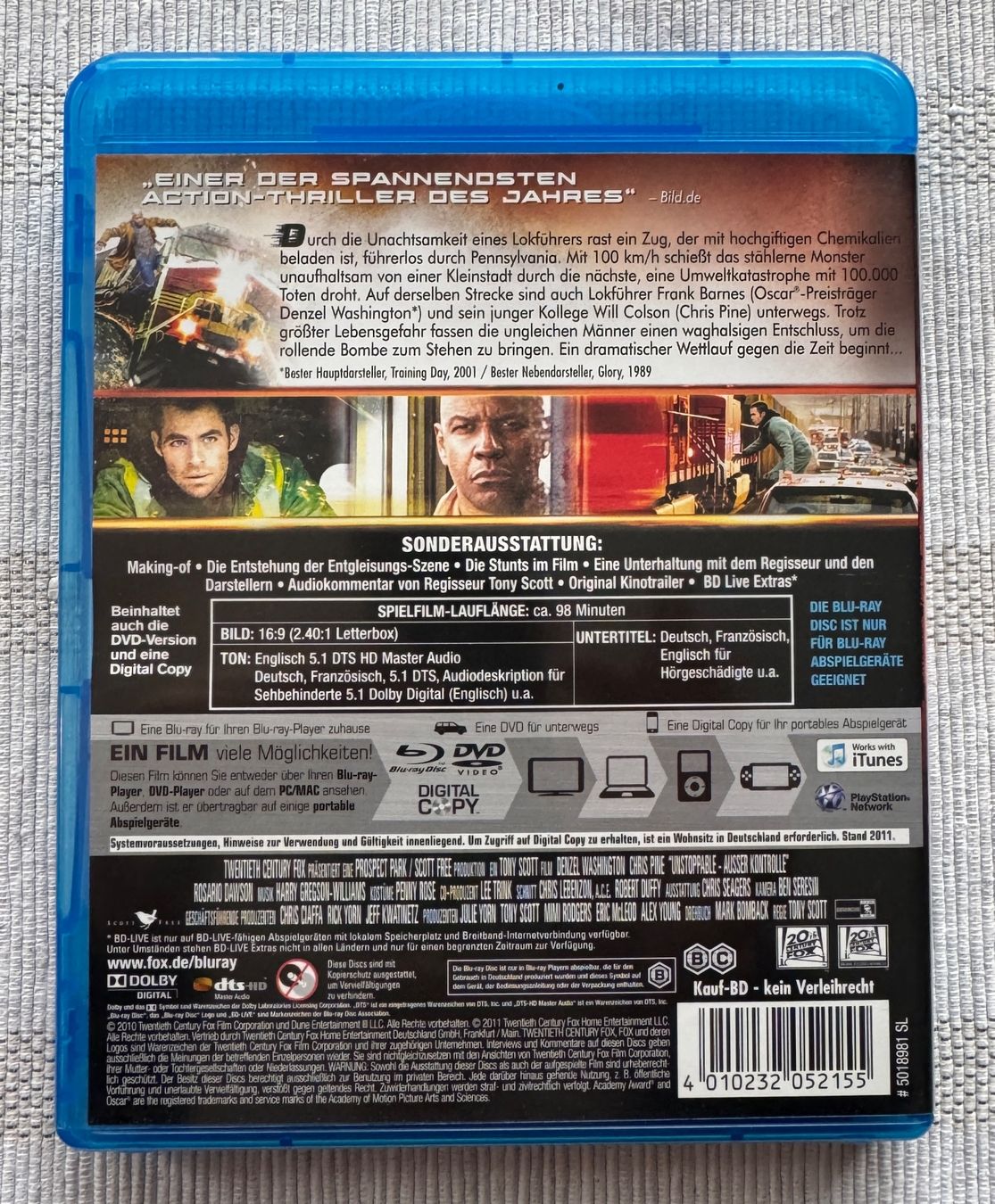 Tutti i DVDs: Unstoppable - Außer Kontrolle, Blu-ray 2 Disc +Bonusmaterial – Usato da Arbon venduto da drs64 1